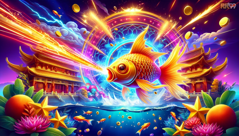 Giao diện chơi bắn cá vàng trên nền tảng RR99 với hiệu ứng đồ họa sống động