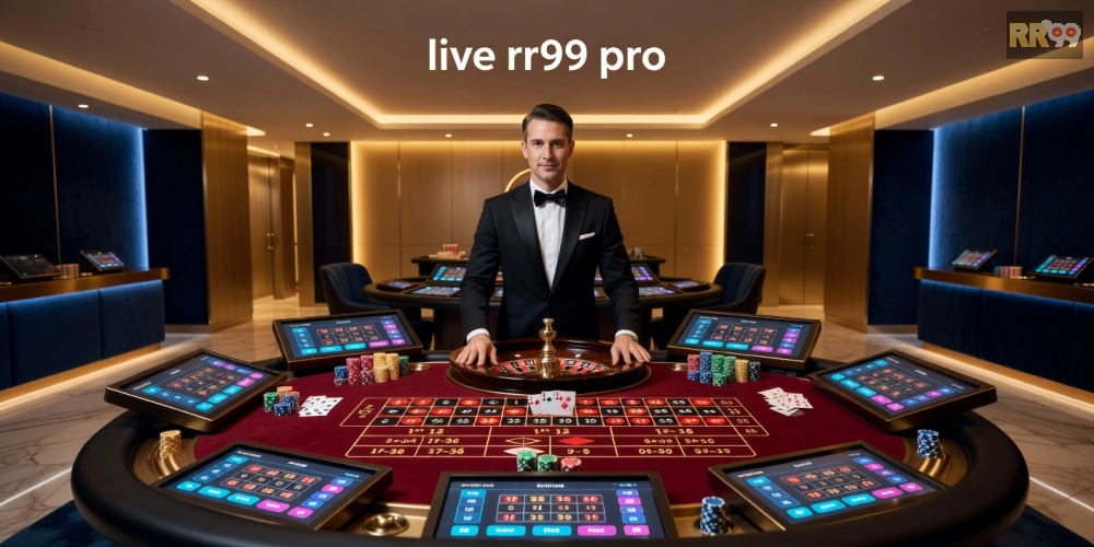 Minh họa bàn chơi live casino rr99 pro với dealer chuyên nghiệp và giao diện hiện đại